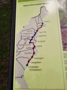 Detail of the route of the Colonial Highway.