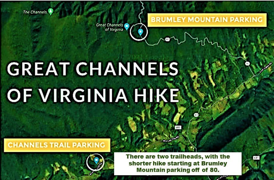 Two different trailheads provide access to day hikes to see the Great Channels.