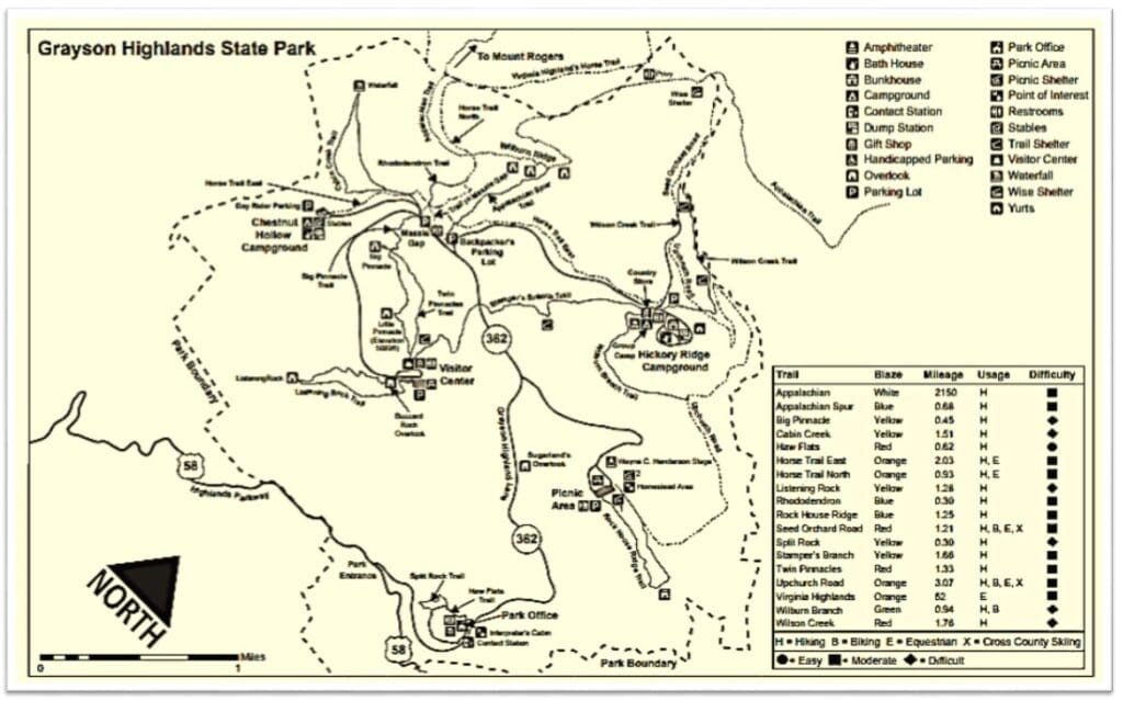 Grayson Highlands Trail Map