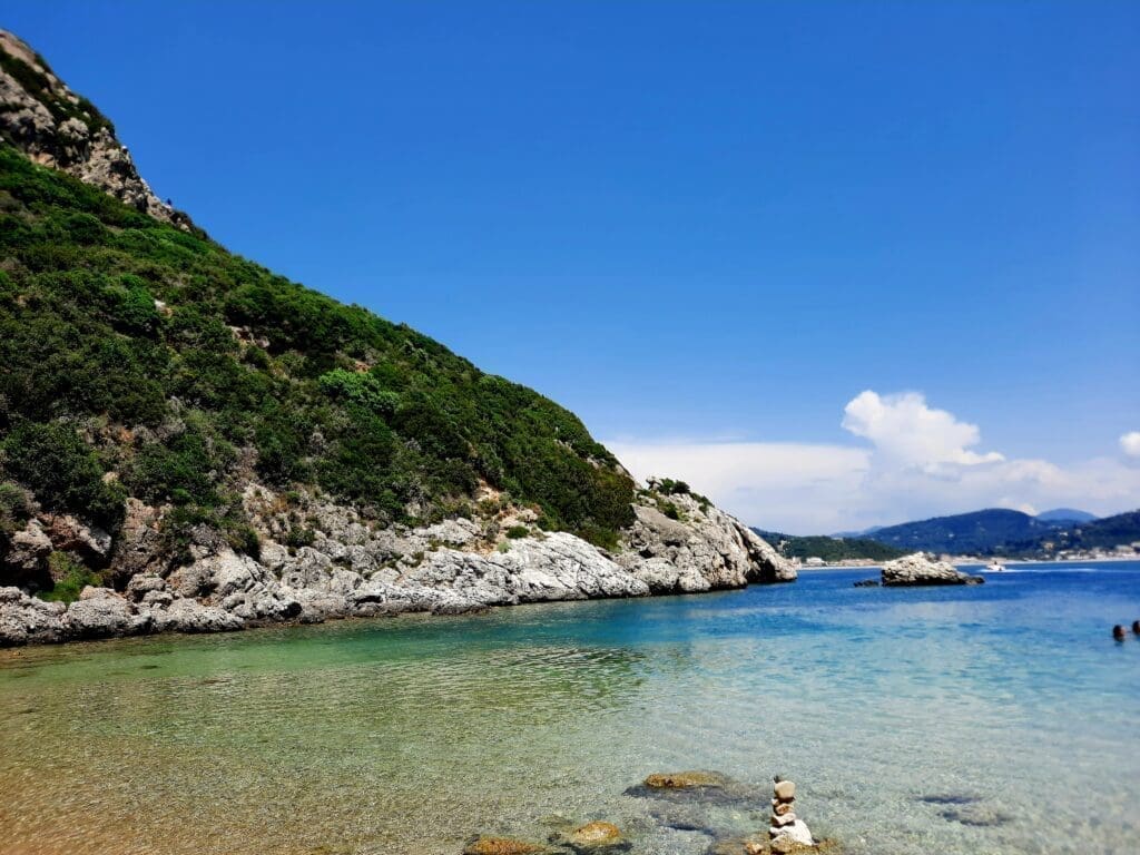 We took hike breaks in the sea while on Corfu.