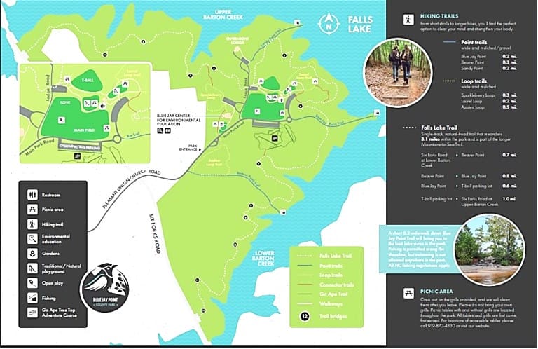 Brochure map of Blue Jay County Park trails.